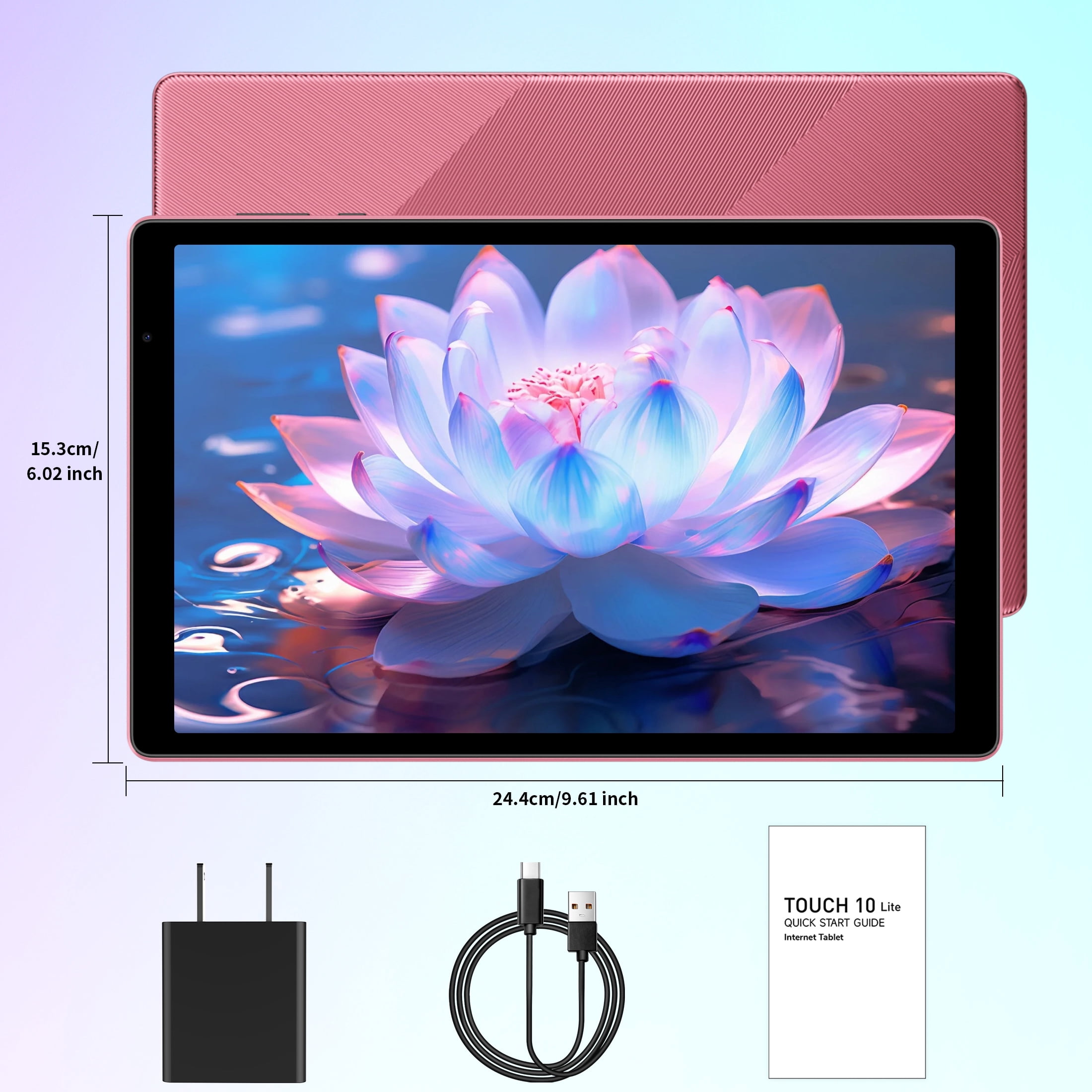Android 16 Tablet 10.1 inch Tablet,8GB RAM 32GB ROM,WiFi 6,6000mAh Battery,1280 * 800 IPS Touch Screen,Metal Body,GMS Certified,Pink