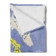 thumbnail image 2 of Canada Soft Flannel Fleece Blanket, Detailed Map of Atlantic Ocean North Pole Pacific USA and Surroundings, Cozy Plush for Indoor and Outdoor Use, 50" x 60", Ceil Blue and Multicolor, by Ambesonne, 2 of 5