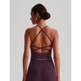 thumbnail image 4 of IDOPIP Womens Cross Back Athletic Tank Tops with Bulit in Bra V Neck Longline Sports Gym Bra Workout Yoga Pilates Tops, 4 of 5