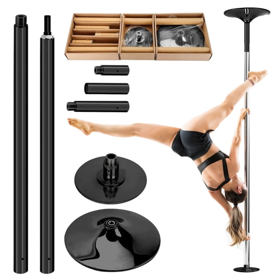 Hemousy Dancing Pole with 88"-108" Adjustable Height 45mm Exercise Pole with Static Rotating Options