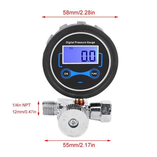 Peahefy Manomètre de Pression de Pneu 1/4 Po 0 à 200 PSI Compact pour Pulvérisation