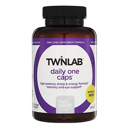 Twinlab Daily One Caps Without Iron - Daily Multivitamin for Women & Men with 25 Essential Vitamins and Minerals - Vitamins for Energy, Immune Support, Stress Relief, Eye Health, 90 Caps