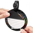 thumbnail image 2 of Mathematical Engineering 2Pcs PU Leather Round Luggage Tags with Privacy Cover and Name ID Tag for Suitcase, Handbags, Backpacks, School Bags, 2 of 6