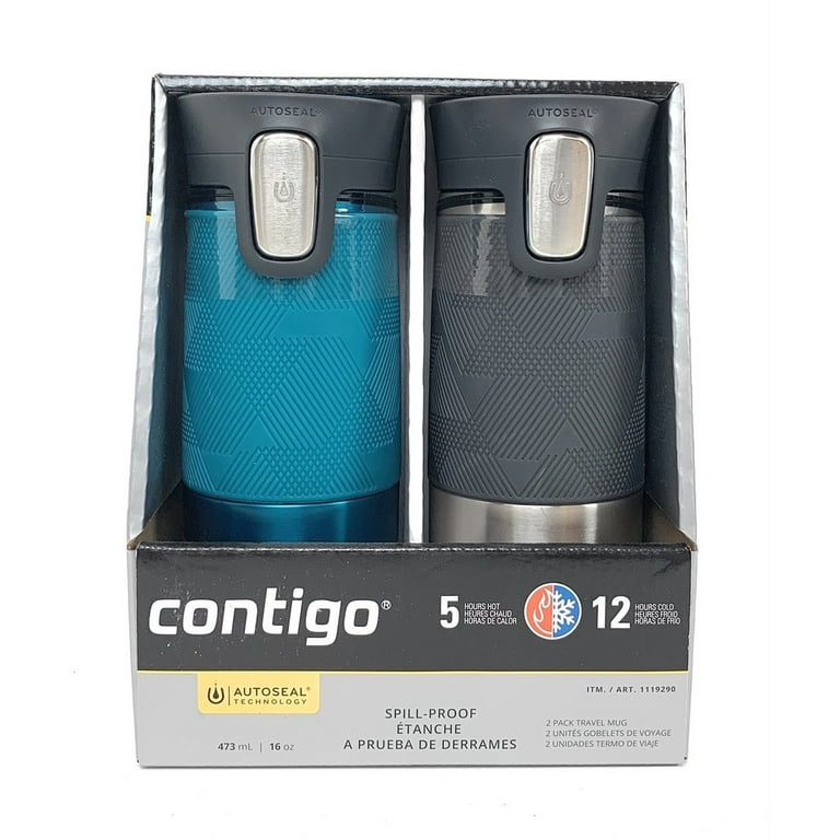 Contigo Autoseal 16oz Travel Mug 2 Pack - Turquoise/Gray