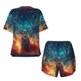 thumbnail image 5 of Picia Celestial Stag Cosmic Glow Pajamas Sets for Women Soft Short-Sleeved Pjs with Lounge Shorts Two Piece Sleepwear-Large, 5 of 9