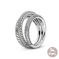 thumbnail image 1 of 925 Silver Stackable Vintage Leaf Ring For Women Crystal S925 Bowknot Rings Original Finger Rings Anniversary Retro Jewelry YFPTR023 7, 1 of 6