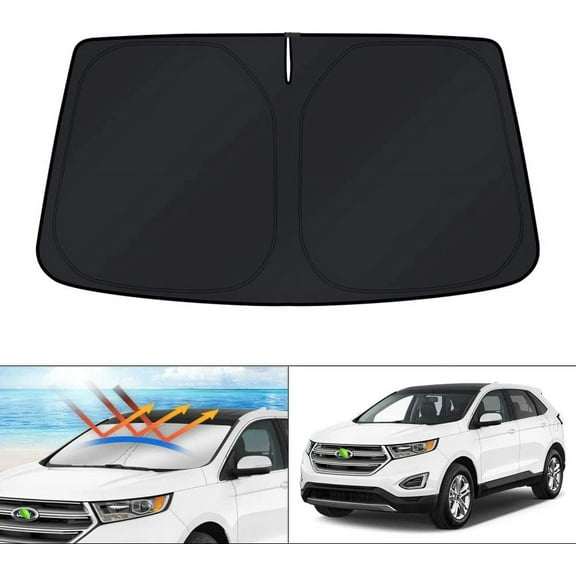Canvcle Custom Fit Windshield Sun Shade for 2015-2024 Ford Edge SUV Window Sunshade Sun Visor Protector Foldable Blocks UV Rays Keep Car Cooler