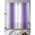 thumbnail image 4 of Purple White Ombre Semi Sheer Curtains 84 Inch Length 2 Panels Set, Modern Abstract Art Farmhouse Gradient Sheer Kitchen Curtain Privacy Voile Window Curtain for Living Room Bedroom Rod Pocket Drapes, 4 of 7