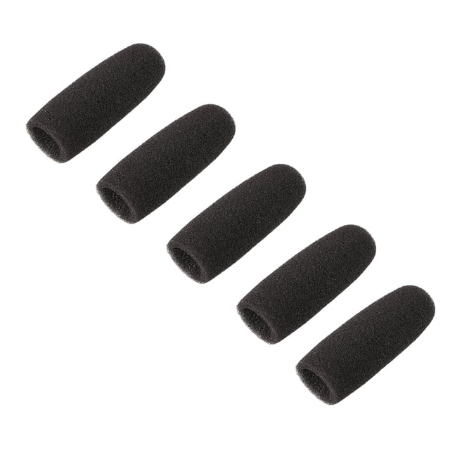 5 PCS Cubierta de Micrófono de Espuma de Esponja Protección de Pantalla de Viento para Micrófono de Conferencia Negro de 72mm de Largo