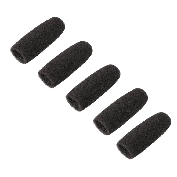 5 PCS Cubierta de Micrófono de Espuma de Esponja Protección de Pantalla de Viento para Micrófono de Conferencia Negro de 72mm de Largo