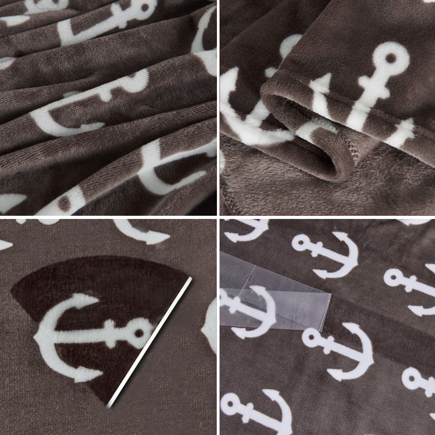 JML Fleece Throw Blanket Soft Cozy Plush Nap Blanket,50"x60", Brown