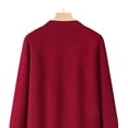 thumbnail image 4 of Arlun Women's Fall Winter Knitted Cardigans Sweater with Pockets Soft Comfy Thermal Button down Cardigan Crewneck Long Sleeve Solid Color Outerwear for Elderly, 4 of 8