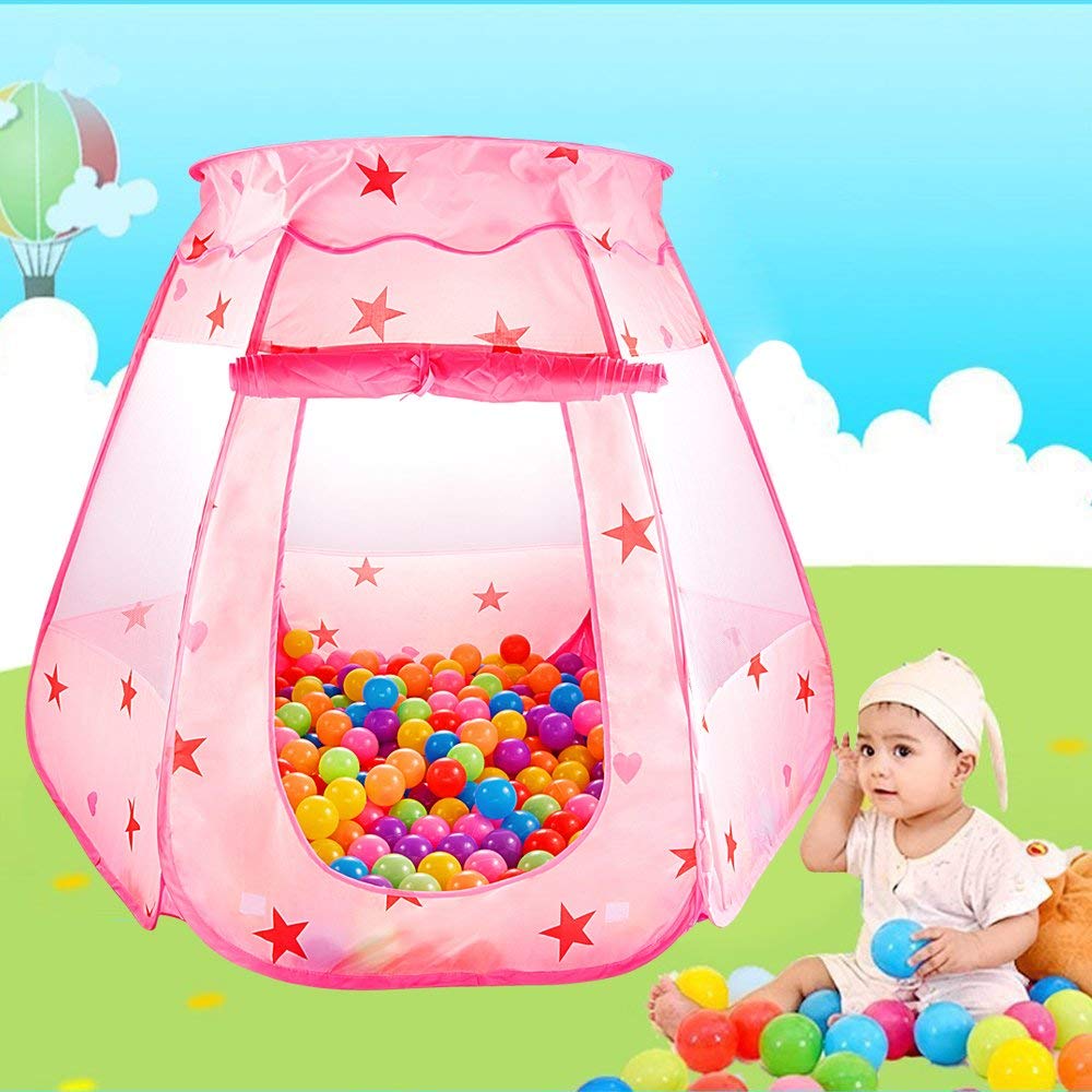 EECOO Children Castle Playhouse Play Tent Ball Pit Hexagonal Foldable House Tents For Kids