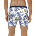 thumbnail image 4 of Salouo Blue Flax Flowers Pattern Men's Boxer Briefs, Soft & Breathable Underwear Elastic Waistband Briefs for Men,1-Pack, 4 of 7