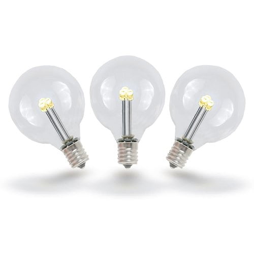 Novelty Lights 0.50 Watt, G40 LED Light Bulb, E12/Candelabra Base (Set of 25)