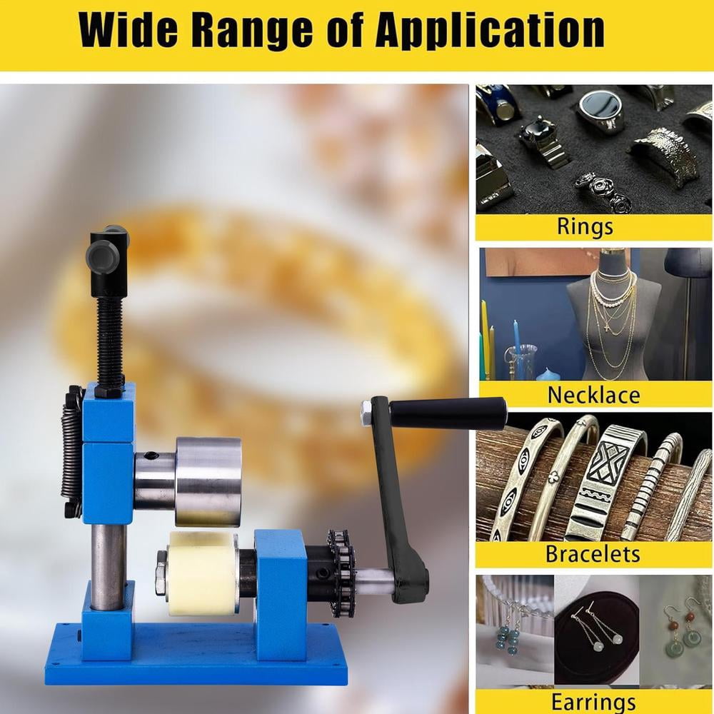 Metal Jewelry Rolling Mill, Multi-Functional Jewelry Press Rolling Ring Tool, Metal Jewelry Crafts Making Tool for Gold Silver Copper Aluminum Earring Crafting
