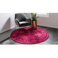 thumbnail image 4 of Rugs.com Fleur Collection Rug – 6' Round Red Medium-Pile Rug Perfect For Kitchens, Dining Rooms, 4 of 9