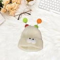 thumbnail image 2 of Gorro de punto divertido de Monstruito Gorro de punto para caminar, mochilear, escalar Beige Blanco, 2 of 9