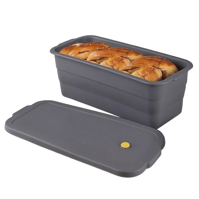 Silicone Bread Pan with Lid, Nonstick & Heat Resistant Foldable Bread Pan, Bread Mold for Baking, Bread Baking Pan, Bread Pans for Homemade Bread,