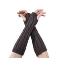 thumbnail image 1 of Gants Longs Sans Doigts pour Femmes Hiver Punk Chaud Tricoté Demi-Bras, 1 of 8