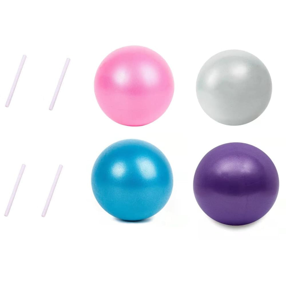 Naisfei 4 PCS Mini Pilates Ball Exercise Ball for Yoga , Naisfei 25 cm Mini Yoga Ball, Core Ball,Small Workout Ball, Mini Stability Ball,Ballon Exercise Ball for Aadults,for Home, Gym, Office