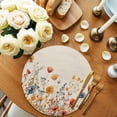 thumbnail image 2 of Yellow Red Blue Spring Floral Round 13 Inch Placemats Set of 8, Watercolor Botanical Summer Flowers HeatResistant Non Slip Place Mats for Dining Table, Wipeable Kitchen Table Mats for Housewarming, 2 of 9