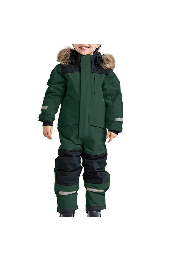 Snow Suit for Kids One Pieces Snowsuits Ski Suits Jumpsuits Winter Outdoor Windproof Waterproof Snowboard Onesie Snowsuits 1T-15Years