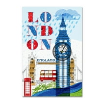 Trademark Fine Art 'London' Canvas Art by Lisa Powell Braun