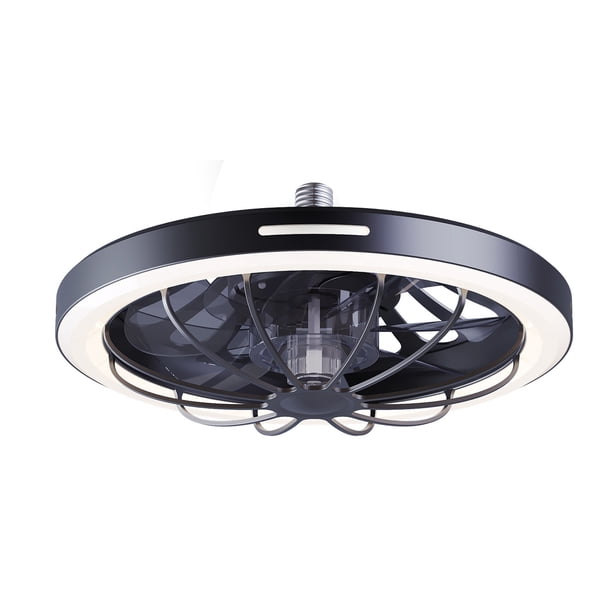 Injueey Ventilador de techo de bajo consumo para dormitorio con ventiladores de techo ligeros Ventilador de techo con luz y control Electrodomésticos negro