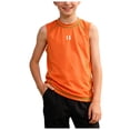 thumbnail image 1 of Faraee Débardeurs Garçons Athlétiques Sans Manches Col Rond T-Shirts Enfants Été Basique Tee pour Entraînement Extérieur Décontracté Marche Course 3T 4T 5T 6T 3-14 Ans Orange, 1 of 6