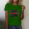 thumbnail image 2 of UVEASISHA July 4th Patriotic Shirts for Women Short Sleeve Religious Faith Shirt Independence Day Novelty Print Graphic Tees Green XXXL, 2 of 5