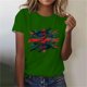 thumbnail image 2 of Tops de Ajuste Suelto para las Mujeres Sudadera Casual Impresa Manga Corta Cuello Redondo Superior, Poliéster, 2 of 4