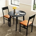 thumbnail image 3 of HOMOOI 3 Piece Round Dining Table Set with Cushioned Chairs for Dining Room, Kitchen, Small Spaces, 3 of 9