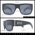 thumbnail image 3 of Locs Mens Day of Dead Skull Print Thick Arm Rectangle Horn Rim Sunglasses Fuchsia, 3 of 8