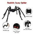 thumbnail image 2 of 275” Halloween Spider Web + 78” Giant Spider Decorations Fake Spider with Triangular Huge Spider Web for Indoor Outdoor Halloween Decorations Yard Home Costumes Parties Haunted House Décor, 2 of 9