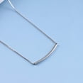 thumbnail image 4 of Boho Bent Bar Pendant Necklace Tube Bar Necklace Silver Round Tube Necklace Curved Bar Necklace Minimalist Choker Necklace Jewelry for Women, 4 of 7