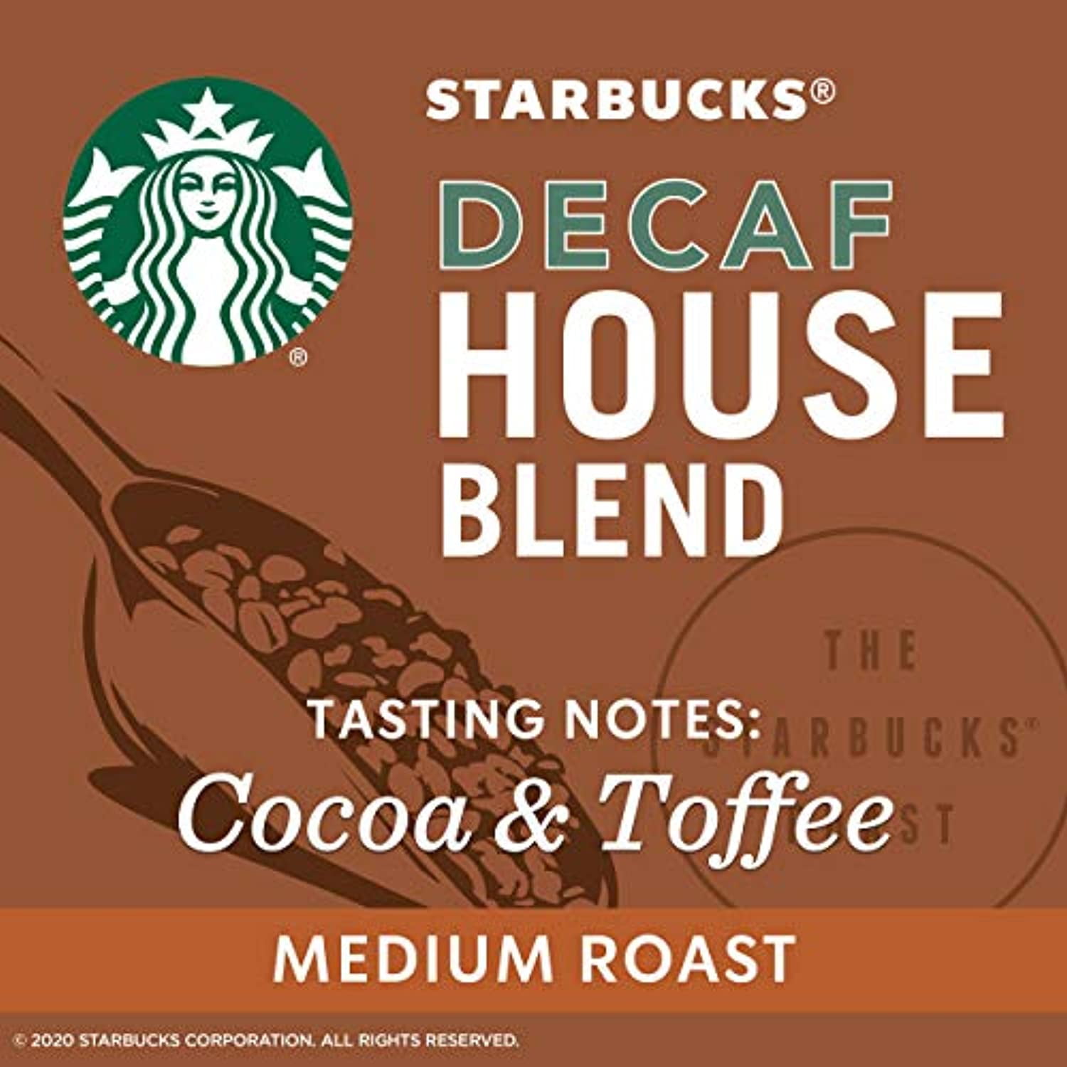 Starbucks Decaf K-Cup Coffee Pods — House Blend For Keurig Brewers — 1 Box (10 Pods)