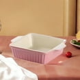 thumbnail image 4 of ACDANC Ceramic Bakeware Casserole Dishes for Oven Dessert Dish Serving Dish Large Lasagna Pan Deep for Oven for Camping Cake Picnics Square, 4 of 7