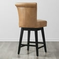 thumbnail image 6 of CHITA Swivel Counter Height Bar Stools with Fabric,26 inch Set of 2,Faux Leather in Cognac Brown, 6 of 9