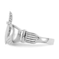 thumbnail image 4 of 14K White Gold Ring Band Themed Ladies Claddagh, Size 6, 4 of 5