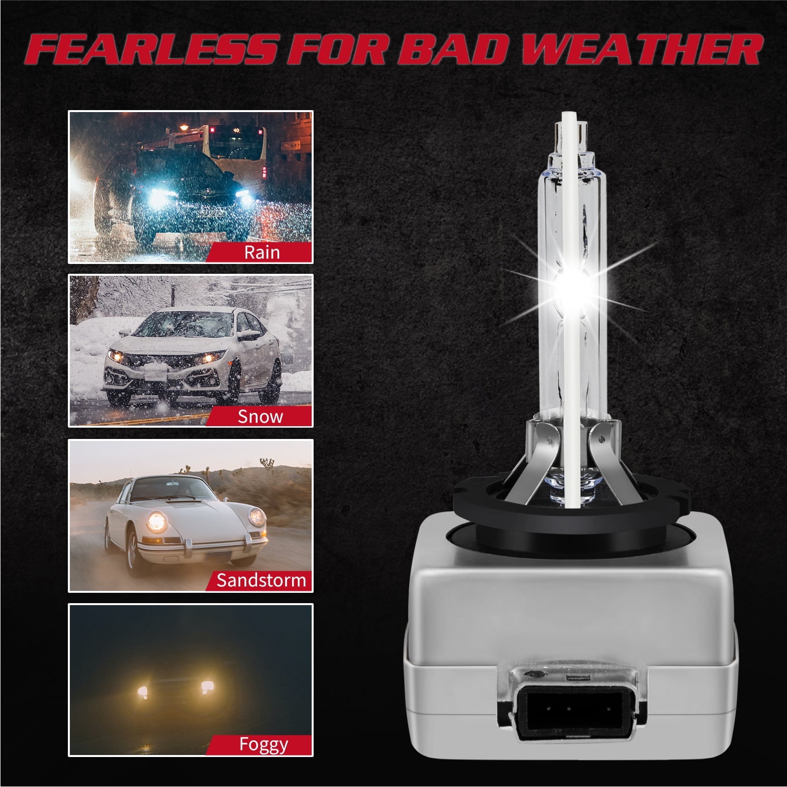WVKVII Front 6000K HID Xenon Headlight Bulbs for BMW X5 2007-2017 High Low Beam 2 Pack