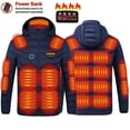 thumbnail image 2 of Gamivast Heated Jacket Men with Hood Warm Quilted Coats with 21 Heating Zones and 3-levels Zip Up Stand Collar Pockets Jacket with 4 Control Washable USB Charging Clothes no Power Bank, 2 of 6