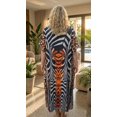 thumbnail image 3 of Oussum Women's Plus Size Animal Print Maxi Kaftan Dress, Loose V-Neck Beach Cover Up Resort Lounge Caftan, Multicolor, 3 of 4