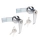 thumbnail image 1 of Cerradura de Manija de Leva en Forma de L Mini con Llaves de Aleación de Zinc Cromado 67mm de Longitud para Armario de Puerta 2Pcs, 1 of 4