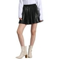 thumbnail image 4 of INSPIRE CHIC Pleated Mini Skirt for Women's Party Casual Elastic Waist A-line Skirts Black S, 4 of 5