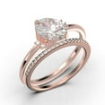 thumbnail image 3 of Dazzling Minimalist 2.00 Carat Oval Cut Diamond Moissanite Engagement Ring, Wedding Ring, One Matching Band in 10k Solid Rose Gold, Gift For Her, Promise Ring, Anniversary Gift, 3 of 4