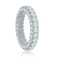 thumbnail image 2 of 295 Sterling Silver/Gold Plated Solid All-Around 3D Triple Row 4.62ctw Simulated Diamond CZ Wedding Engagement Eternity Band Cocktail Ring Gift for Women or Girls, 2 of 6