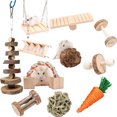 thumbnail image 1 of Juego de juguetes para masticar hámster Juguetes y accesorios de madera natural para hámster, 1 of 8