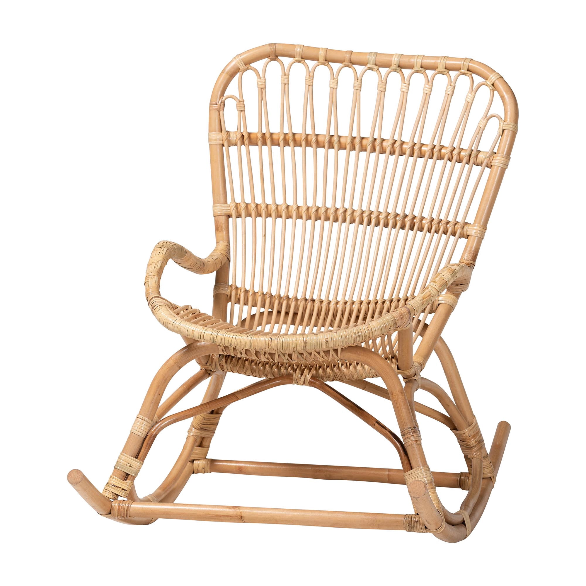 bali & pari Mahin Boho Rocking Chair, Light Honey