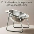 thumbnail image 6 of ACDANC Elevated Cat Bowls 5 Inch Wide Stainless Steel Cat Food Bowl Raised 15-Degree Tilted Food and Water Dish for Indoor Cats Small Dogs to Protect Spine Stainless Steel Cat Bowls, 6 of 7